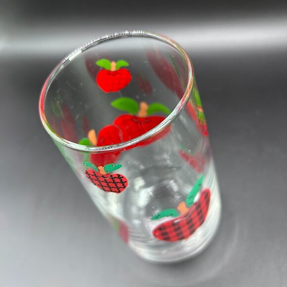 Vintage 1996 Anchor Hocking Applejack 16 oz Iced Tea Glass Apple Print VTG - Picture 8 of 11